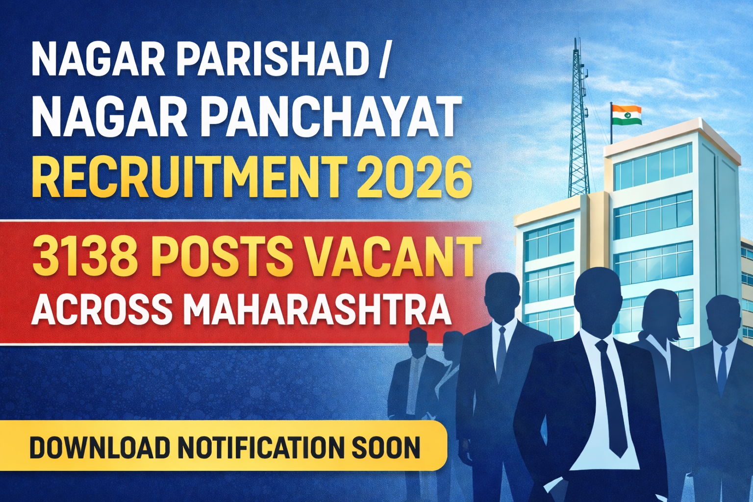 Nagar Parishad and Nagar Panchayat Recruitment 2026 Maharashtra 3138 posts vacant government job update