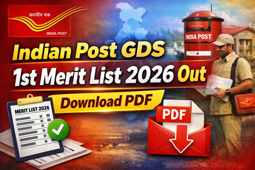 Indian Post GDS 1st Merit List 2026 out download state wise result PDF