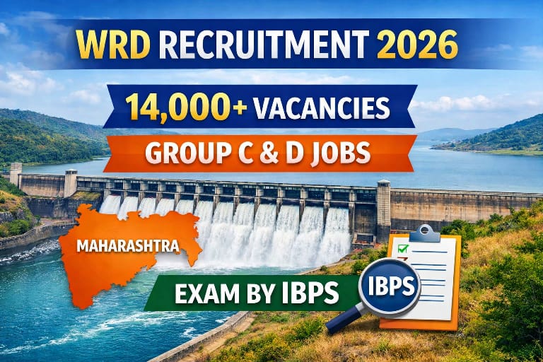 WRD Recruitment 2026 Maharashtra 14000 vacancies Group C Group D IBPS exam